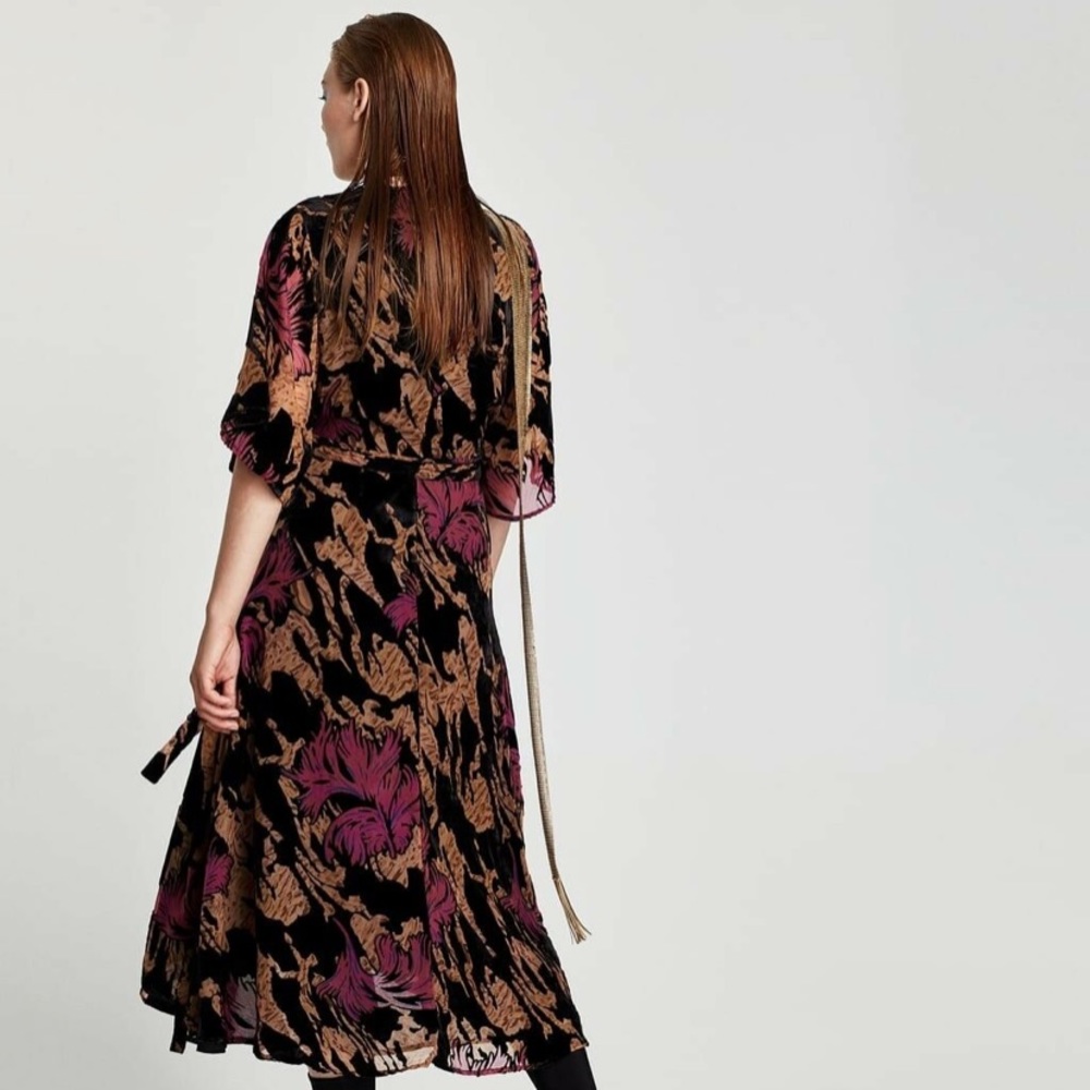 Zara velvet wrap dress.